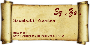 Szombati Zsombor névjegykártya