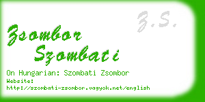 zsombor szombati business card